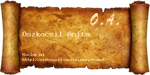 Oszkocsil Anita névjegykártya