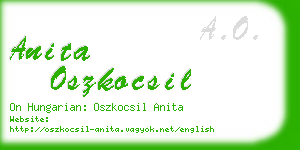 anita oszkocsil business card